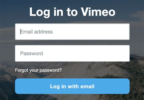 vimeo log in.